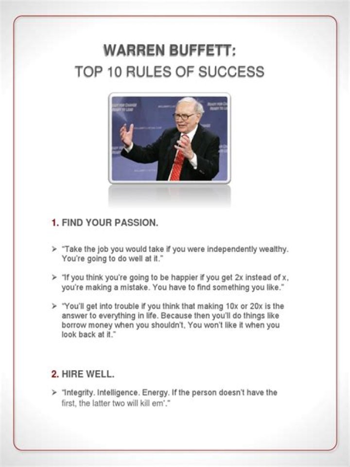Warren Buffett's 10 Rules To Get Rich